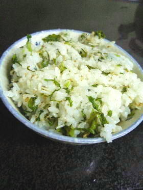 ジャコと大根葉の菜飯(混ぜこみご飯)の画像