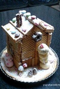 クリスマスに簡単市販のお菓子でお菓子の家