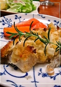 白身魚のオニオンガーリックパン粉焼き
