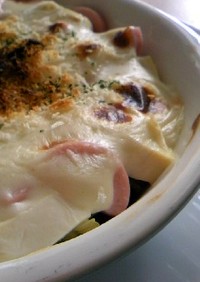 魚(ぎょっ！)と驚く柚子胡椒豆腐グラタン