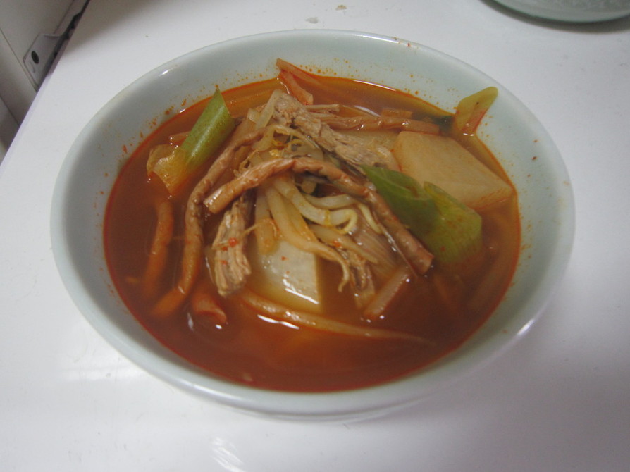 本格ユッケジャンスープ　韓国のオモニの味の画像