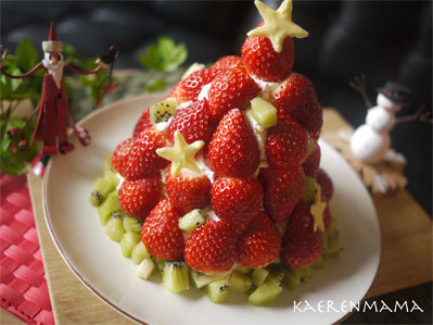 クリスマスに♪苺ツリーケーキの作り方の画像