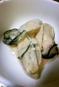 蒸し牡蠣のわさび醤油