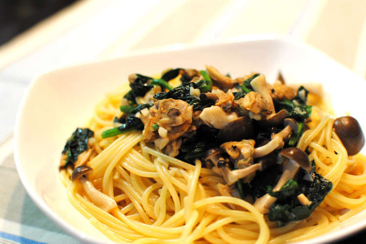 缶詰で あさりとほうれん草の和風パスタ レシピ 作り方 By Phalange クックパッド 簡単おいしいみんなのレシピが350万品