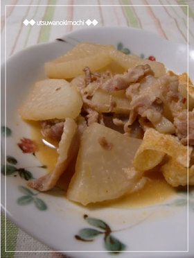 キムチの素de豚肉・大根・油揚げの炒め煮