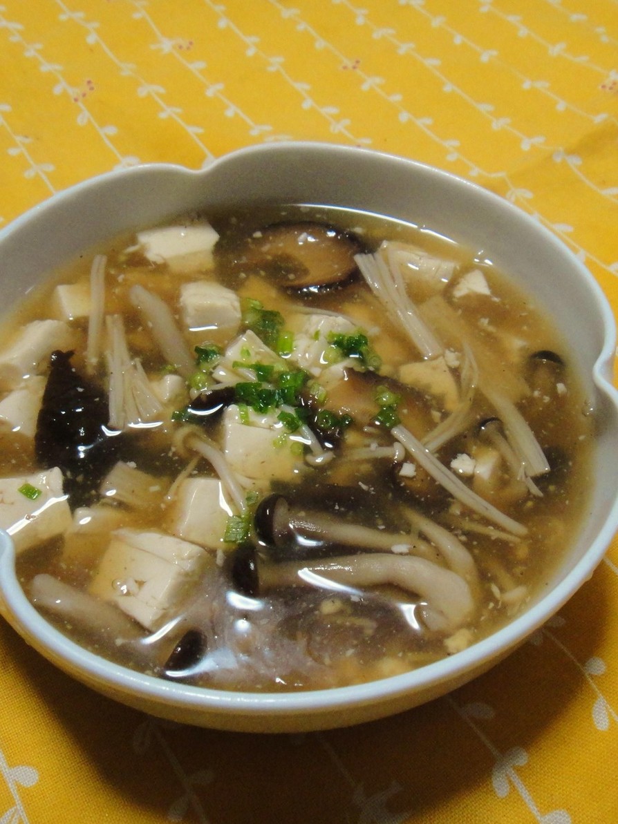 我が家の中華✿きのこと豆腐のスープの画像