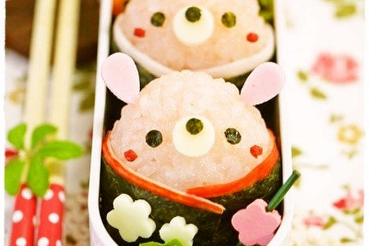 紅白うさぎちゃんおにぎり お正月キャラ弁 レシピ 作り方 By Mai Mai クックパッド 簡単おいしいみんなのレシピが359万品