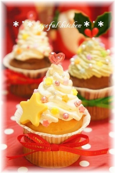 クリスマス☆ツリーの簡単クリスマスケーキの写真