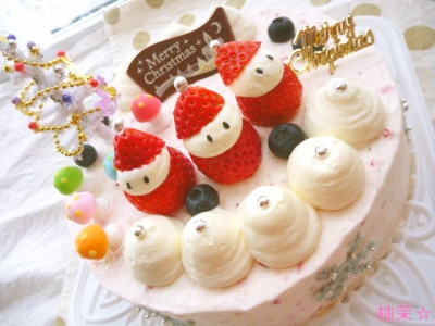 2010☆苺サンタクリスマスケーキの画像