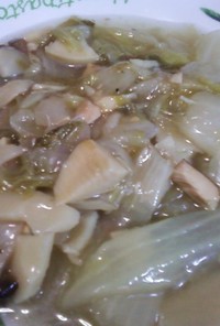 白菜の外葉でトロトロ八宝菜風スープ