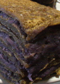 紫芋で沖縄ミルクレープ