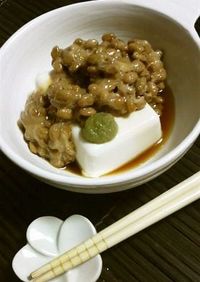 納豆+豆腐で柚子胡椒のポン酢～❤