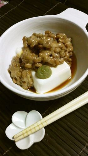 納豆+豆腐で柚子胡椒のポン酢～❤の画像