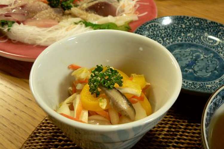 ルクエで彩りきれいな野菜の甘酢和え レシピ 作り方 By Lalahappy1 クックパッド 簡単おいしいみんなのレシピが365万品