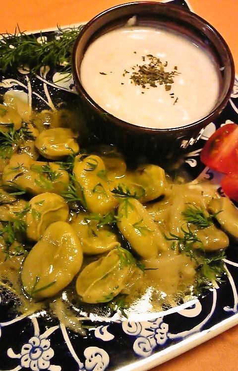 トルコの家庭料理☆そら豆とディルの前菜の画像