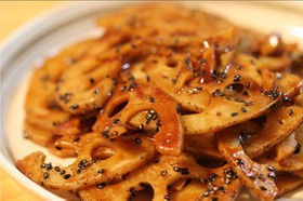 甜麺醤で、レンコンのコクありきんぴら