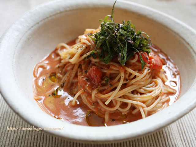 トマトと酒盗のさっぱり生姜醤油パスタ レシピ 作り方 By Tarragon クックパッド 簡単おいしいみんなのレシピが376万品
