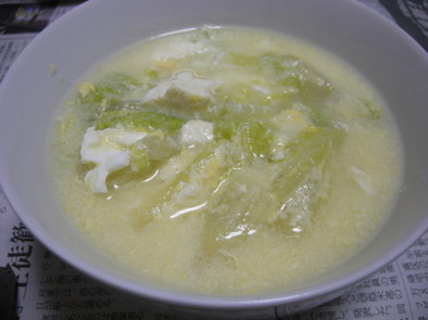 簡単適当！白菜と豆腐の中華スープの写真