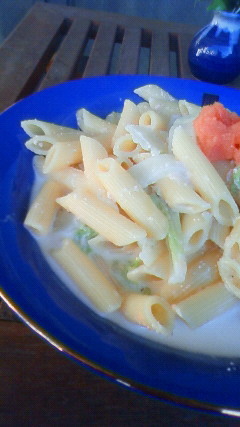 牛乳で作る･白菜の明太子クリームパスタの画像