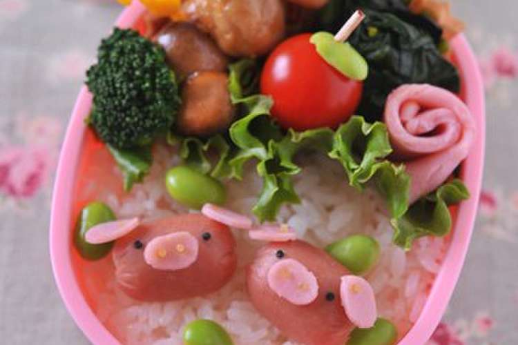 こぶたウインナーのお弁当 レシピ 作り方 By Akinoichigo クックパッド