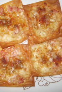 ぷちピザ～ワンタンの皮で簡単・美味しい！