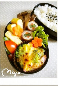 お弁当♢魚肉ソーセージの味噌マヨグラタン