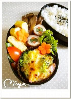 お弁当♢魚肉ソーセージの味噌マヨグラタンの画像