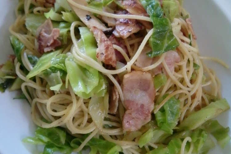 簡単 キャベツとベーコンのあっさりパスタ レシピ 作り方 By ニコニコプーさん クックパッド 簡単おいしいみんなのレシピが352万品