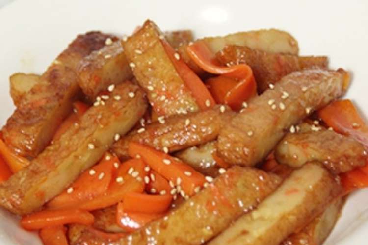 さつま揚げとにんじんの甘辛バター焼き レシピ 作り方 By ココペハニフィ クックパッド 簡単おいしいみんなのレシピが358万品