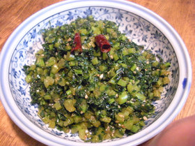 新鮮大根葉の旨辛炒め♪