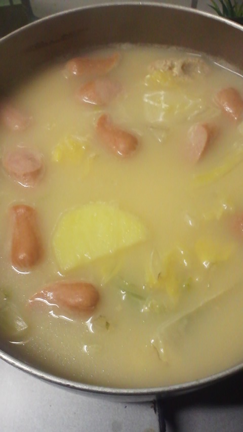 白菜の牛乳スープの画像
