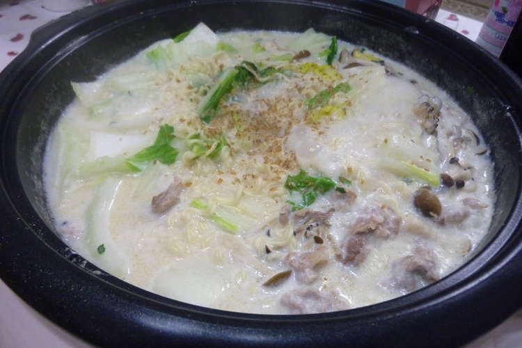 ノンフライ袋麺を使って 豆乳ラーメン鍋 レシピ 作り方 By つばくろー クックパッド