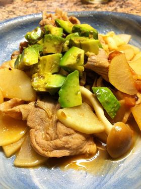 豚と大根の梅仕立て青じそドレッシング炒め