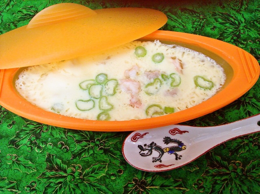 シリコンスチーマーで作った中華風茶碗蒸しの画像