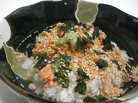 居酒屋の味★わさび鮭茶漬け★