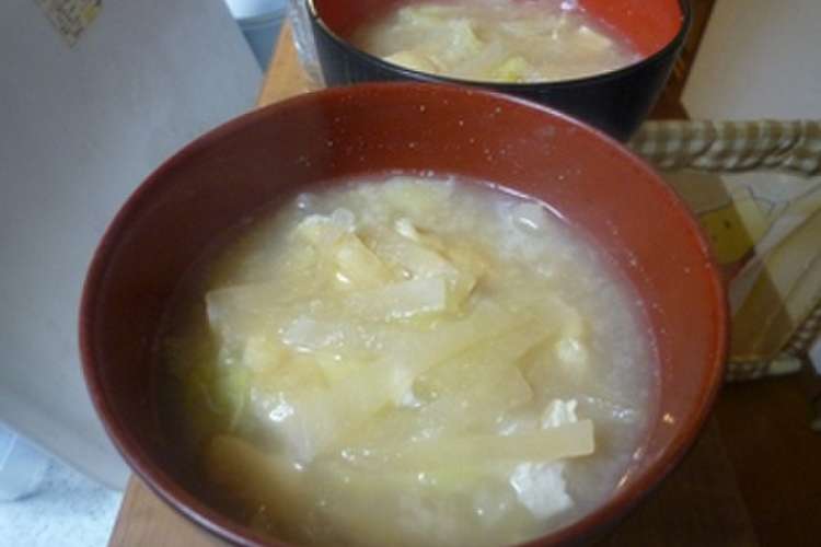 味噌汁 油揚げ キャベツ 大根 レシピ 作り方 By K S クックパッド