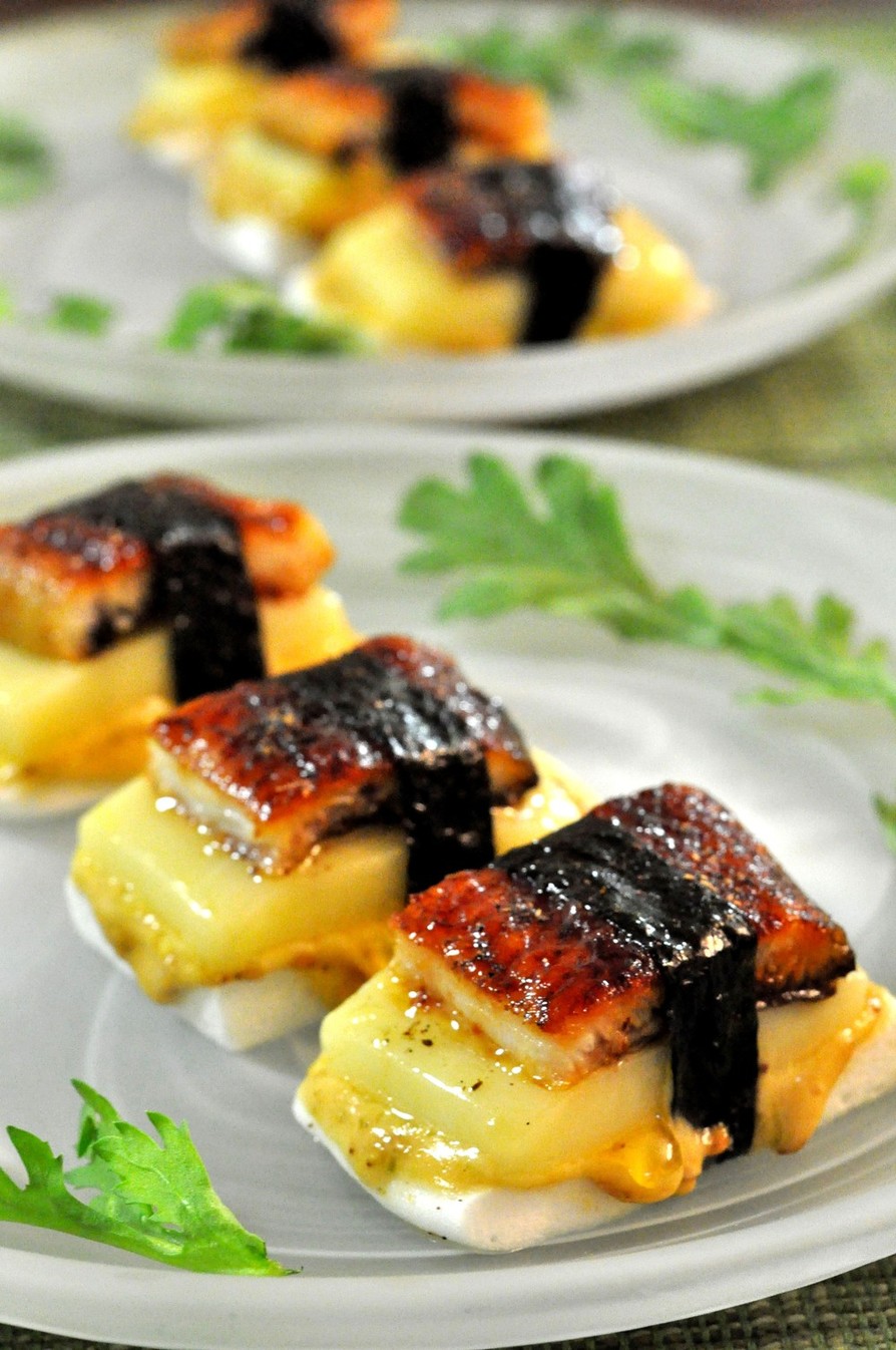 鰻チーズのはんぺん寿司仕立ての画像
