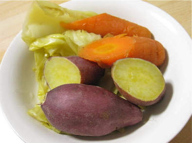 食べ過ぎ注意☆炊飯器で蒸し野菜の写真