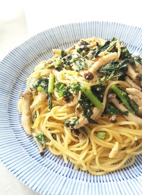 ささみと春菊の*和風ごまパスタ
