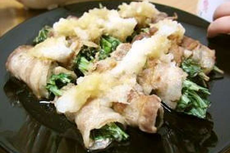 豚バラの水菜巻き おろしポン酢で レシピ 作り方 By たじ満塁 クックパッド 簡単おいしいみんなのレシピが356万品