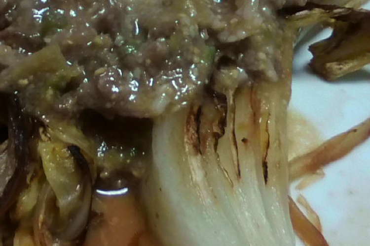 焼き白菜の肉味噌あんかけ レシピ 作り方 By Shueh クックパッド 簡単おいしいみんなのレシピが360万品