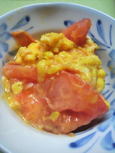 簡単！和食・洋食の副菜☆トマトの卵炒め　の画像