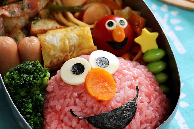 エルモのキャラ弁 セサミストリート レシピ 作り方 By みやきっちん クックパッド 簡単おいしいみんなのレシピが359万品
