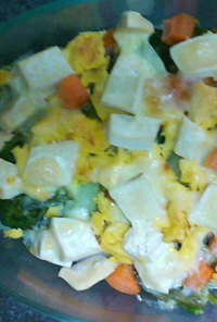 レンジで野菜簡単ヘルシー豆腐グラタン