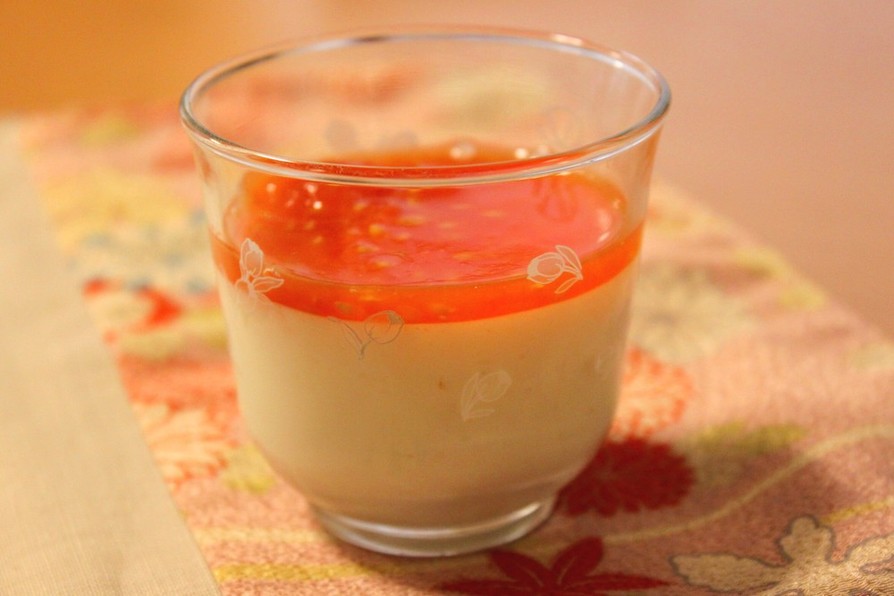豆腐とミニトマトのプリン風の画像