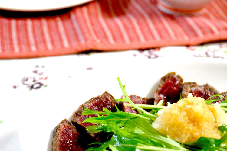 ニンニクポン酢でサッパリと 牛肉のたたき レシピ 作り方 By ごちます クックパッド 簡単おいしいみんなのレシピが375万品