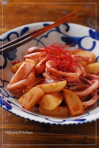 イカとじゃが芋の柚子胡椒バタポン照り焼きの画像
