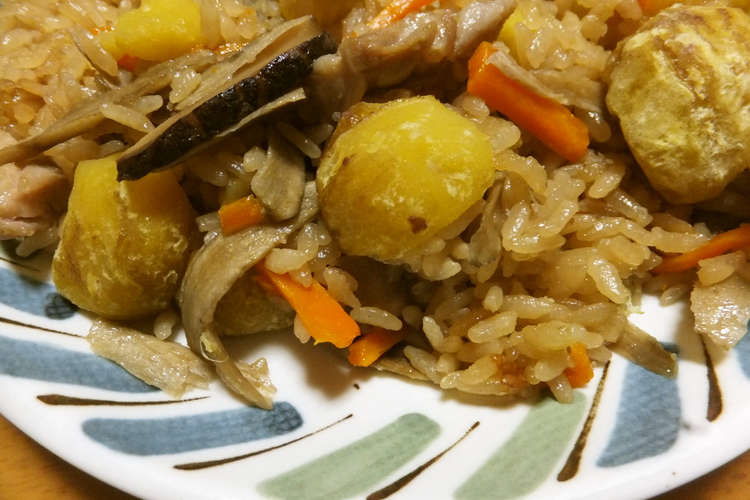 炊き込みご飯 さつまいもと栗がほっこり レシピ 作り方 By ひま１２１ クックパッド