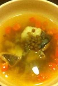 白身魚とレンズ豆(レンティル)のスープ
