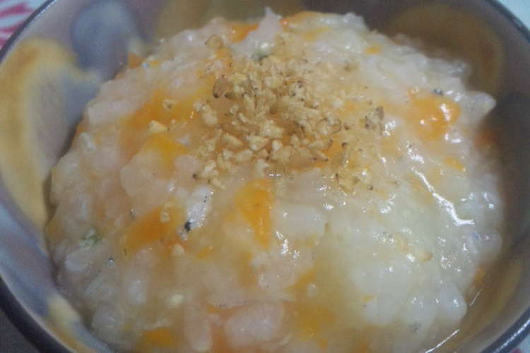 離乳食中期 人参としらすとゴマのおかゆ レシピ 作り方 By たいちんマミー クックパッド 簡単おいしいみんなのレシピが360万品